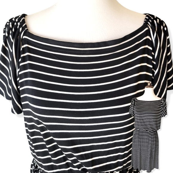 Loft Striped Midi Dress - Picture 1 of 3